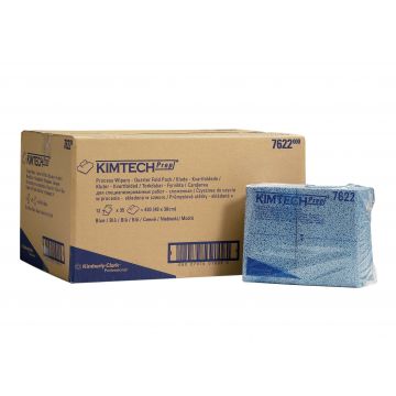 Kimtech poetsdoek gevouwen blauw 12x35v