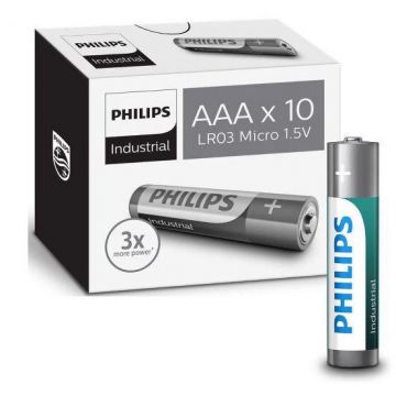 Philips Industrial Alkaline batterij AAA/LR03 10 stuks