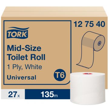 Tork Univ. Toiletpapier Compact 27x135m. Roll 1 laags (36)