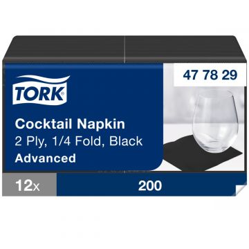 Tork Cocktail Servetten zwart 12x200 st