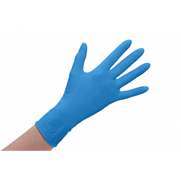 Handschoen latex poeder blauw L 100st