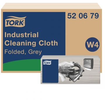 Tork Industrial Gevouwen Reinigingsdoeken Grijs W4, Flexibel en Zacht,