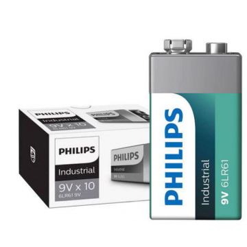 Philips Industrial Alkaline 9v/6LR61 10 stuks