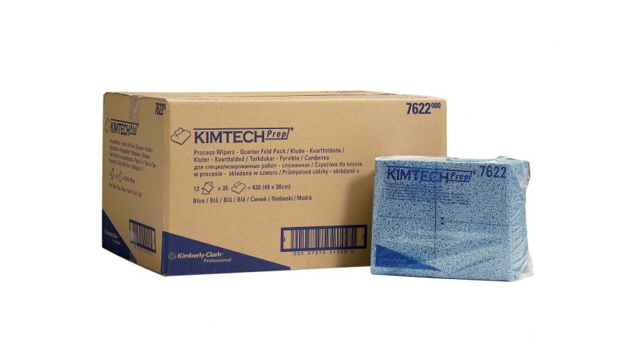 Kimtech poetsdoek gevouwen blauw 12x35v