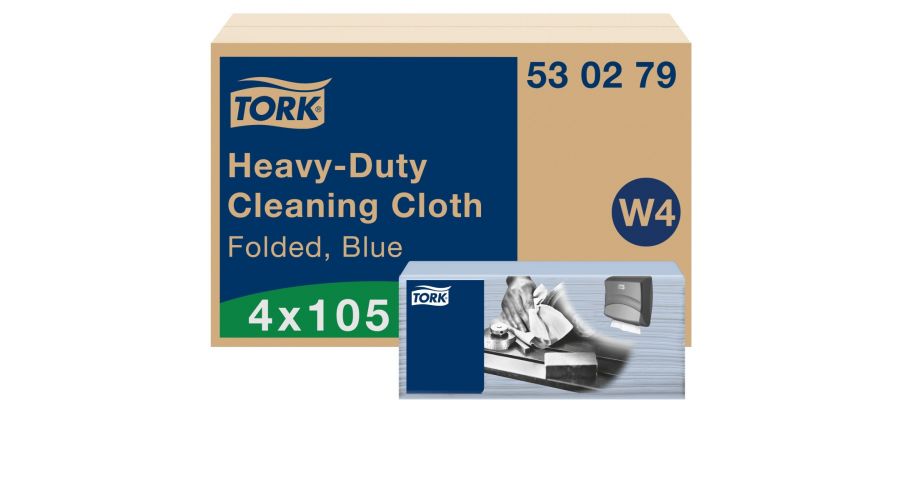 Tork poetsdoek heavy duty W4 blauw 4x105