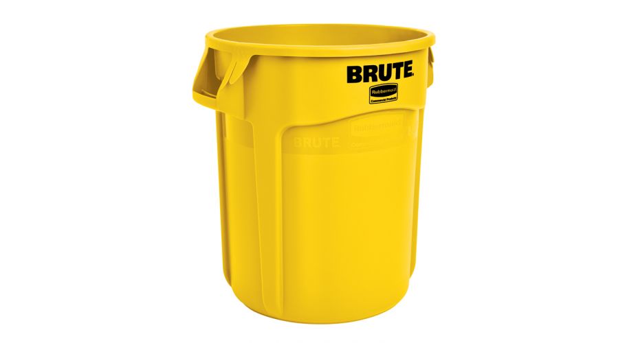 Ronde brute container 75,7 ltr geel Rubbermaid